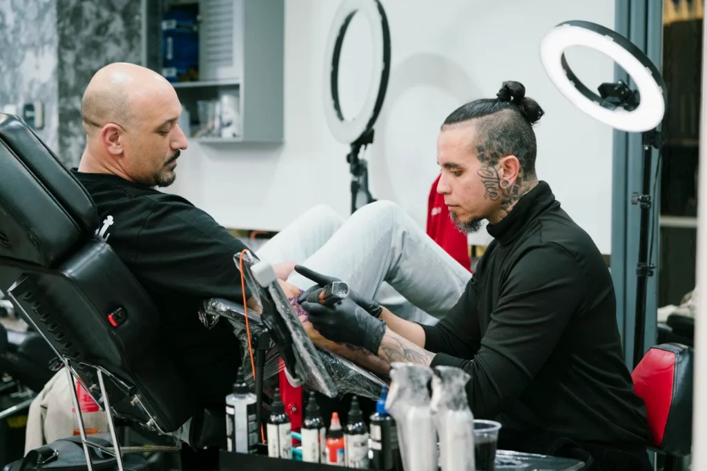 Award-winning tattoo artist at work, Inkin Studioz Cheshunt